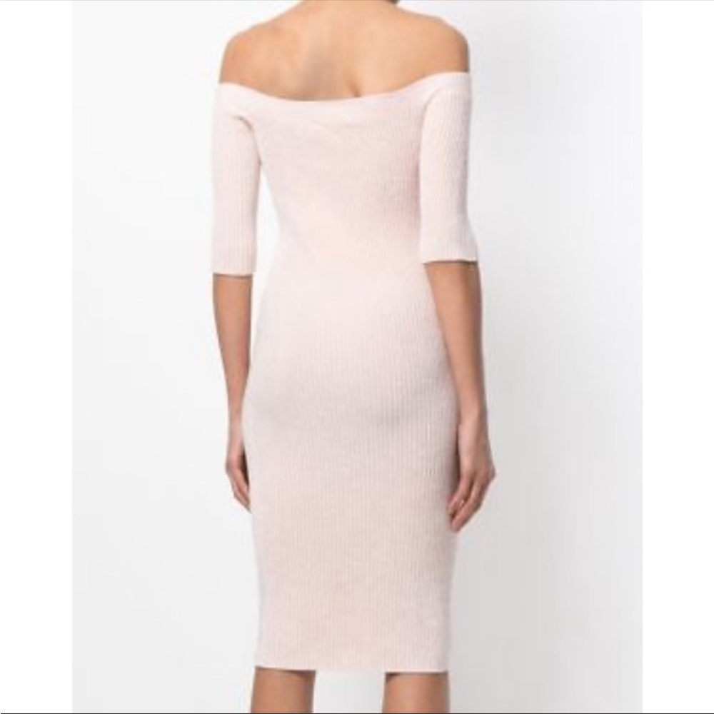 Helmut Lang Velveteen Off Shoulder Dress Pink - Picture 3 of 6
